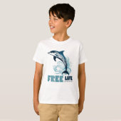 Free Life White Tribal Dolphin T-Shirt (Vorne ganz)