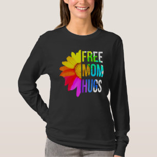 Free Mama Hugs Gay Pride Lgbt Daisy Rainbow Blume T-Shirt