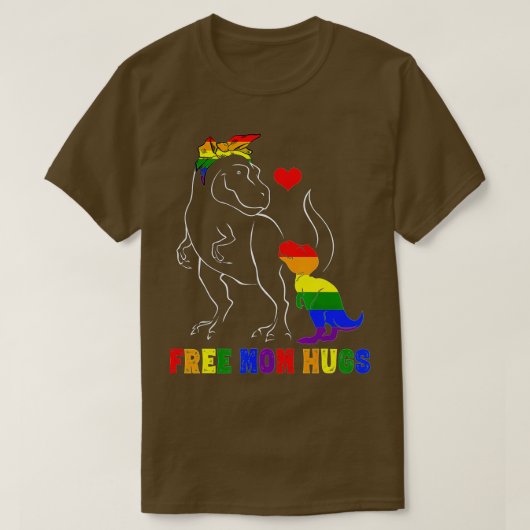 Free Mama Hugs LGB Mama Mamasaurus Rainbow Gift T-Shirt (Design vorne)