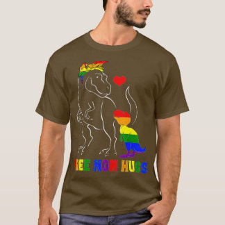 Free Mama Hugs LGB Mama Mamasaurus Rainbow Gift T-Shirt