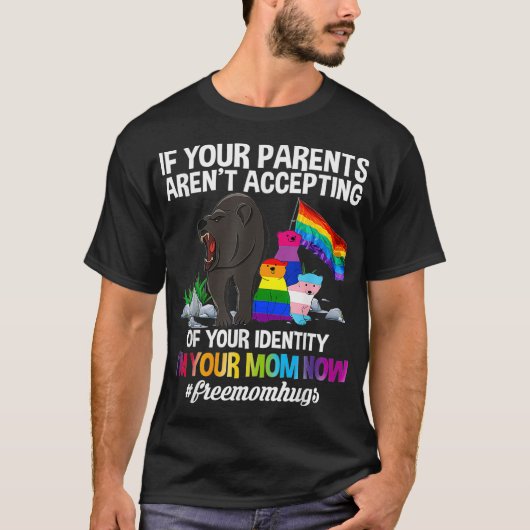Free Mama Hugs Proud Mama Bear LGBT Gay Pride LGBT T-Shirt (Vorderseite)
