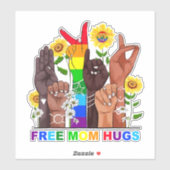 Free Mama Hugs Rainbow Aufkleber (Blatt)