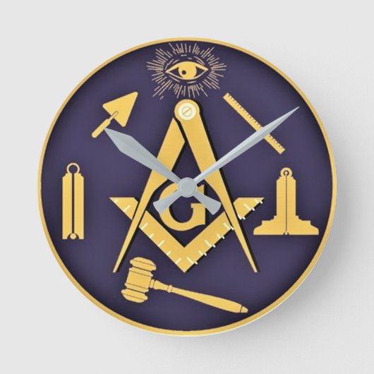 Free Mason Runde Wanduhr (Vorderseite)