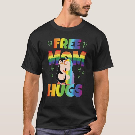 Free Mom Hugs Pride Month Pride Parade Rainbow T-Shirt (Vorderseite)