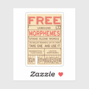 Free Morphemes Funny Grammar English Language Aufkleber