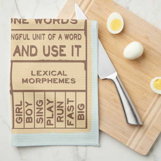 Free Morphemes Funny Grammar English Language Geschirrtuch (Viertel Falte)