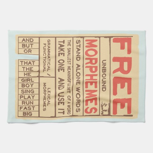 Free Morphemes Funny Grammar English Language Geschirrtuch (Horizontal)