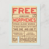 Free Morphemes Funny Grammar English Language Postkarte (Vorderseite)