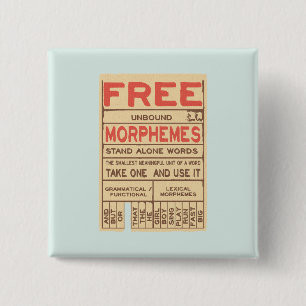 Free Morphemes Funny Grammar English Phonics Button
