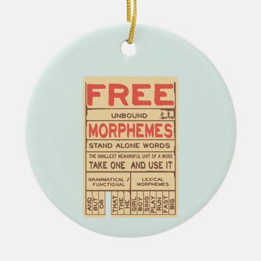 Free Morphemes Funny Grammar English Phonics Keramik Ornament (Vorne)