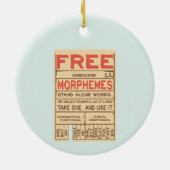 Free Morphemes Funny Grammar English Phonics Keramik Ornament (Hinten)