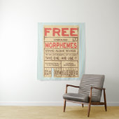 Free Morphemes Funny Grammar English Phonics Wandteppich (Beispiel)