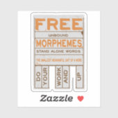 Free Morphemes witzige strukturierte Alphabetisier Aufkleber (Blatt)