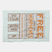 Free Morphemes witzige strukturierte Alphabetisier Geschirrtuch (Horizontal)