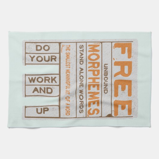 Free Morphemes witzige strukturierte Alphabetisier Geschirrtuch (Horizontal)