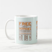 Free Morphemes witzige strukturierte Alphabetisier Kaffeetasse (Links)