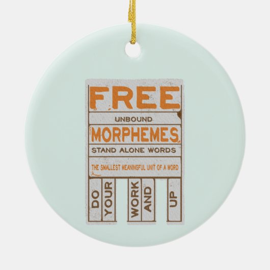 Free Morphemes witzige strukturierte Alphabetisier Keramik Ornament (Hinten)