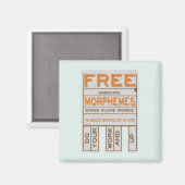 Free Morphemes witzige strukturierte Alphabetisier Magnet (Vorderseite/Rückseite)