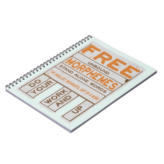 Free Morphemes witzige strukturierte Alphabetisier Notizblock (Linke Seite)