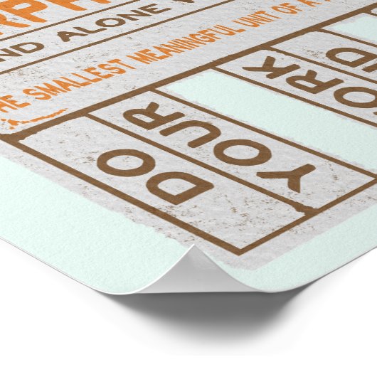 Free Morphemes witzige strukturierte Alphabetisier Poster (Ecke)