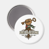 Free-Palästina-Button – Macht und Solidarität Magnet (Vorderseite/Rückseite)