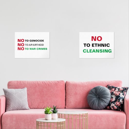 FREE PALÄSTINA NO to GENOCIDE APARTHEID KRIEGSVERB Bilderwand Sets (Wohnzimmer)