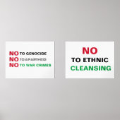 FREE PALÄSTINA NO to GENOCIDE APARTHEID KRIEGSVERB Bilderwand Sets (Vorderseite)