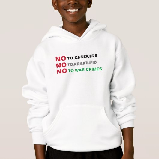 FREE PALÄSTINA NO to GENOCIDE APARTHEID KRIEGSVERB Hoodie (Vorderseite)