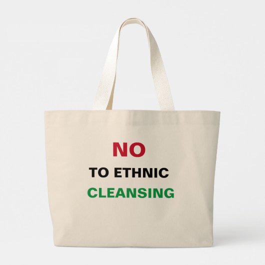 FREE PALÄSTINA NO to GENOCIDE APARTHEID KRIEGSVERB Jumbo Stoffbeutel (Rückseite)