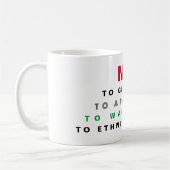 FREE PALÄSTINA NO to GENOCIDE APARTHEID KRIEGSVERB Kaffeetasse (Links)