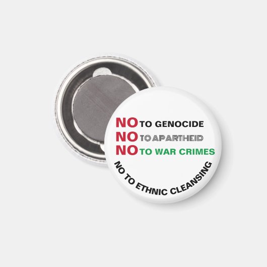 FREE PALÄSTINA NO to GENOCIDE APARTHEID KRIEGSVERB Magnet (Vorderseite/Rückseite)