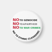 FREE PALÄSTINA NO to GENOCIDE APARTHEID KRIEGSVERB Magnet (Vorne)