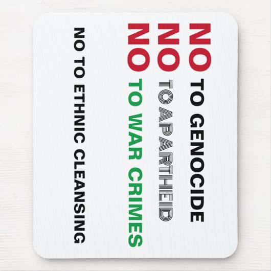 FREE PALÄSTINA NO to GENOCIDE APARTHEID KRIEGSVERB Mousepad (Vorne)