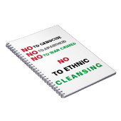FREE PALÄSTINA NO to GENOCIDE APARTHEID KRIEGSVERB Notizblock (Rechte Seite)