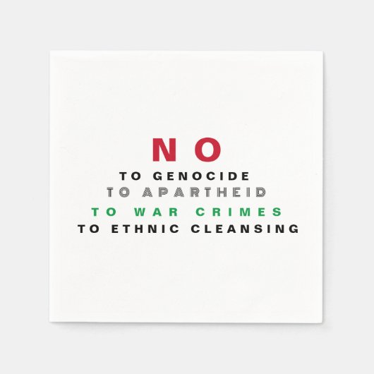 FREE PALÄSTINA NO to GENOCIDE APARTHEID KRIEGSVERB Serviette (Vorderseite)