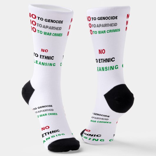 FREE PALÄSTINA NO to GENOCIDE APARTHEID KRIEGSVERB Socken (Gewinkelt)