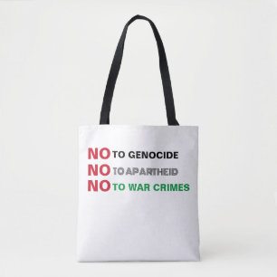 FREE PALÄSTINA NO to GENOCIDE APARTHEID KRIEGSVERB Tasche
