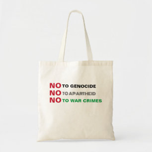 FREE PALÄSTINA NO to GENOCIDE APARTHEID KRIEGSVERB Tragetasche