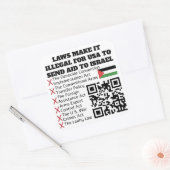 FREE PALÄSTINE - Illegal to Aid Israel QR-Code Quadratischer Aufkleber (Umschlag)