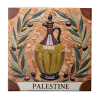 FREE PALÄSTINE Oliven Zweige Mosaik Keramik Fliese