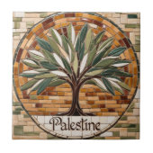 FREE PALÄSTINE Oliven Zweige Mosaik Keramik Fliese (Vorderseite)