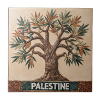 FREE PALÄSTINE Oliven Zweige Mosaik Keramik Fliese