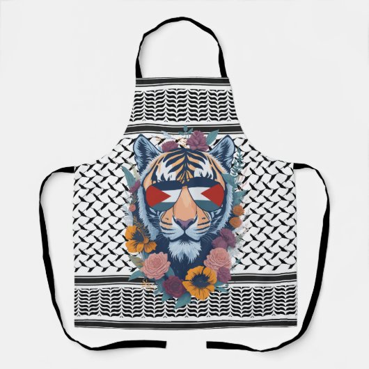 Free Palestine ARABIC WITH MAP tiger Schürze (Vorderseite)