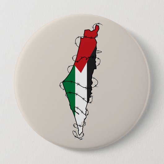 Free Palestine Barbed Wire Map Palästinensische Fr Button (Vorderseite)