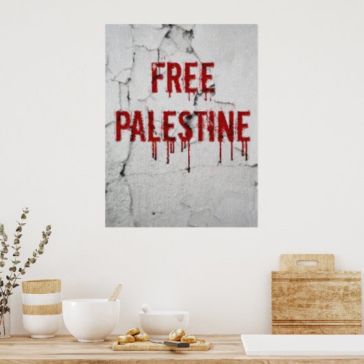 Free Palestine - bemaltes Poster (Küche)