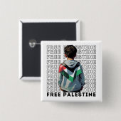Free Palestine Button (Vorne & Hinten)