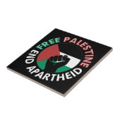 Free Palestine End Apartheid Flag Schwarz Fliese (Seite)
