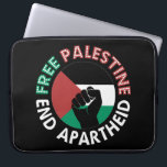 Free Palestine End Apartheid Flag Schwarz Laptopschutzhülle<br><div class="desc">Free Palestine End Apartheid schwarzer Hintergrund Revolutionäre Flag Green Schwarz-weiß Red Palestine Flag End Apartheid Israel Beitritt zur Bewegung Palästinenser vor dem israelischen Aggressionskrieg rett Boycott Israel Stopp Kauf israelischer Waren Nahostkonflikt</div>