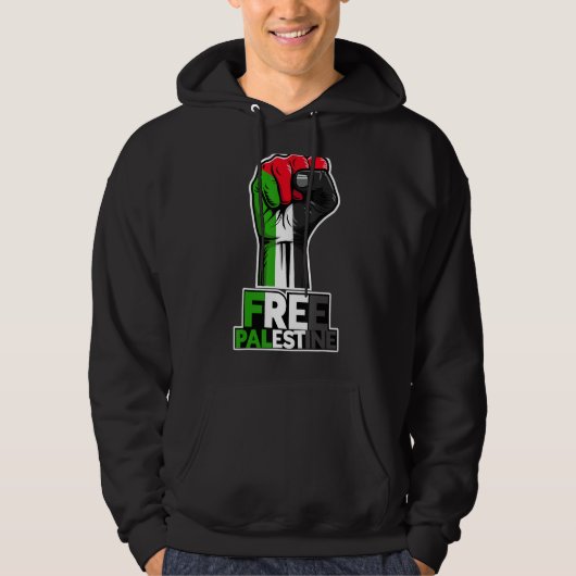 Free Palestine Flag of Palestine Palestinian fist Hoodie (Vorderseite)