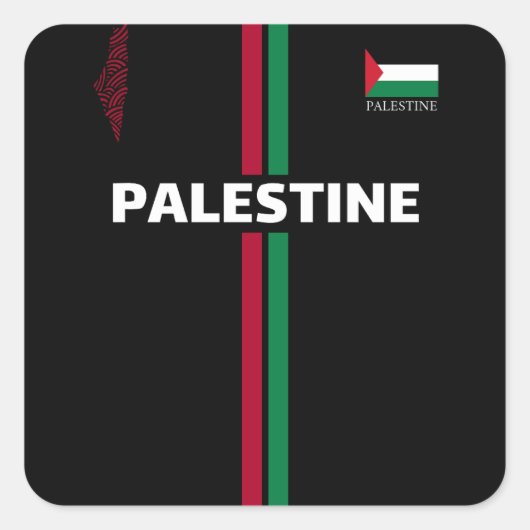 Free Palestine Football Football - Flaggenplan-Tea Quadratischer Aufkleber (Vorderseite)